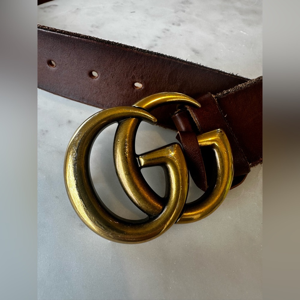 Gucci GG Marmont Wide Belt Brown 85B - Picture 2 of 7